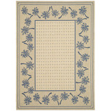Courtyard Ivory and Blue 8' x 11' Outdoor Area Rug