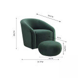 Boboli Velvet Chair and Ottoman Set