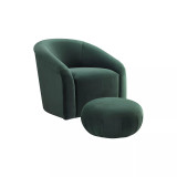 Boboli Velvet Chair and Ottoman Set