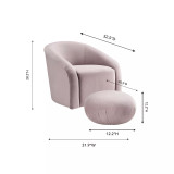 Boboli Velvet Chair and Ottoman Set