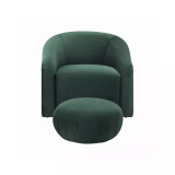 Boboli Velvet Chair and Ottoman Set