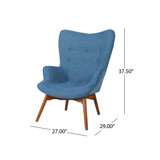 Hariata Mid-Century Modern Wingback Chair and Ottoman Set, 2 Piece