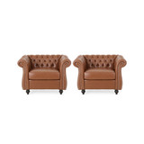 Silverdale Traditional Chesterfield Club Chairs Set, 2 Piece