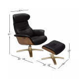 Annaldo Leather Swivel Chair & Ottoman 2-Pc. Set
