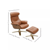 Annaldo Leather Swivel Chair & Ottoman 2-Pc. Set