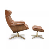 Annaldo Leather Swivel Chair & Ottoman 2-Pc. Set