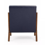 Mid Century Modern Leatherette Accent Armchair with Rubberwood Frame, Set of 2, 30"