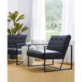 Modern Leatherette Accent Armchair with Frame, Set of 2, 29.25"