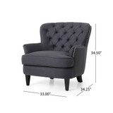 Correia Contemporary Tufted Club Chair and Ottoman Set, 2 Piece