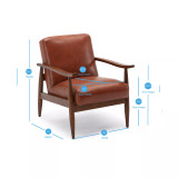 Austin Leather Gel Wooden Base Accent Chair