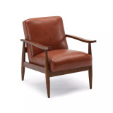 Austin Leather Gel Wooden Base Accent Chair