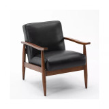 Austin Leather Gel Wooden Base Accent Chair