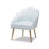 Furniture Cinzia Glam and Luxe Upholstered Seashell Shaped Accent Chair