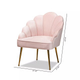 Furniture Cinzia Glam and Luxe Upholstered Seashell Shaped Accent Chair