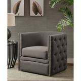 Capstone 29.5" Fabric Tufted Barrel Swivel Chair