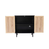 15.7" Medium Density Fiberboard, Wood 2-Door Storage Cabinet