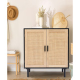 15.7" Medium Density Fiberboard, Wood 2-Door Storage Cabinet