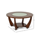 Rafael 39.5" Round Merlot Wood Cocktail Table with Casters