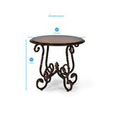 Crowley 26" Round Wood and Metal Tuscan Style End Table
