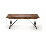 Walden 48" Solid Mango and Iron Parquet Cocktail Table