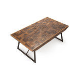 Walden 48" Solid Mango and Iron Parquet Cocktail Table