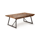 Walden 48" Solid Mango and Iron Parquet Cocktail Table