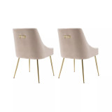 Upholstered Performance Velvet Accent Chair With Metal Leg (Set of 2)