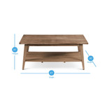 Milani 47" Solid Mango Rectangular Cocktail Table