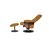 Milano Modern Bentwood Swivel Recliner with Ottoman Set