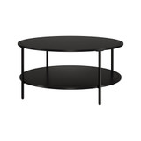 Sivil 36" Wide Round Coffee Table with Metal Top