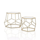 Jestina Geometric 2-Piece Nesting Table Set