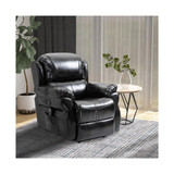 Ultra-Plush Massage Chair Full-Body with Backrest, Thick Armrests, Faux Leather Recliner Chair, 8-Point Massage Recliner, Black