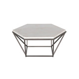 Corvus 36" Hexagonal Shape Marble Top Cocktail Table