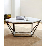 Corvus 36" Hexagonal Shape Marble Top Cocktail Table
