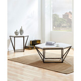 Corvus 36" Hexagonal Shape Marble Top Cocktail Table