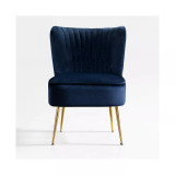22" Wide Upholstered Tufted Velvet Accent Chair With Metal Leg