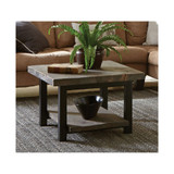 Pomona 27" Metal and Reclaimed Wood Square Coffee Table