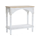 Farmhouse 15" Medium Density Fiberboard, Wood Single Shelf Console Table
