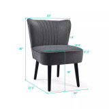 Set of 2 Armless Accent Chair Upholstered Leisure Chair Single Sofa
