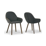 Set of 2 Alan Arm Chair in Vintage-like Color with Contrasting Stitching