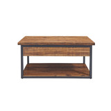 Claremont Rustic Wood Coffee Table with Low Shelf
