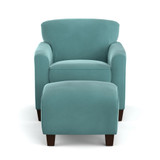Leonardo Velvet Chair & Ottoman