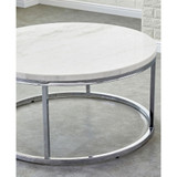 Echo 36" Round Marble and Chrome Cocktail Table