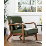 Mid-Century Modern Accent Armchair with Rubberwood Frame