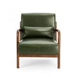 Mid-Century Modern Accent Armchair with Rubberwood Frame