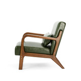 Mid-Century Modern Accent Armchair with Rubberwood Frame