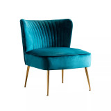 25" Wide Upholstered Tufted Velvet Accent Chair With Metal Leg