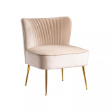 25" Wide Upholstered Tufted Velvet Accent Chair With Metal Leg