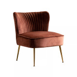 25" Wide Upholstered Tufted Velvet Accent Chair With Metal Leg