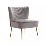 25" Wide Upholstered Tufted Velvet Accent Chair With Metal Leg